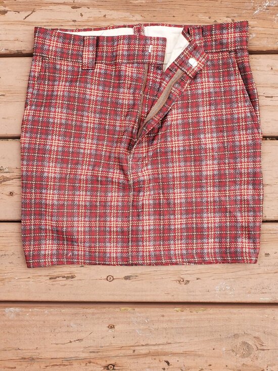 RE:Denim Dresses & Skirts - RE:Denim Plaid Upcycled Double Knit Skirt - Size 28